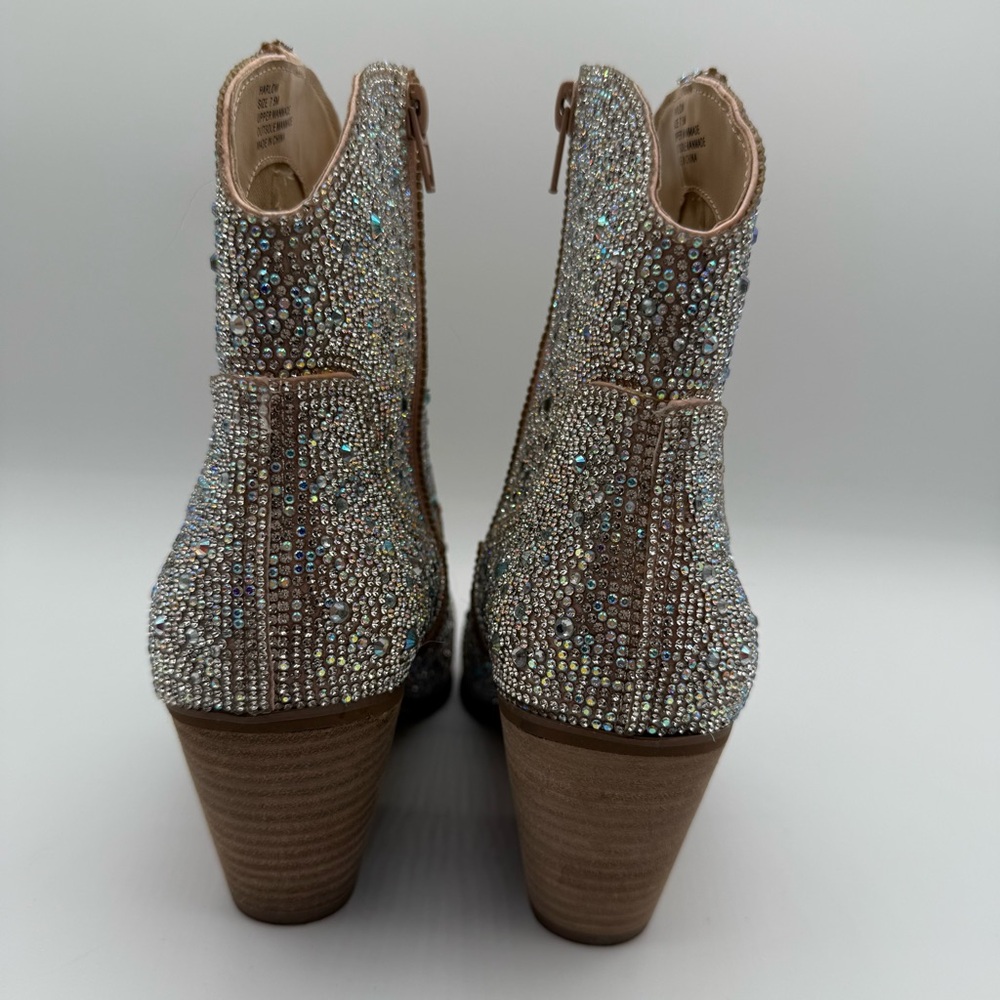 Matisse Harlow Sparkly Rhinestone Western Ankle Crystal Cowgirl Booties Size 7.5 - Picture 6 of 16